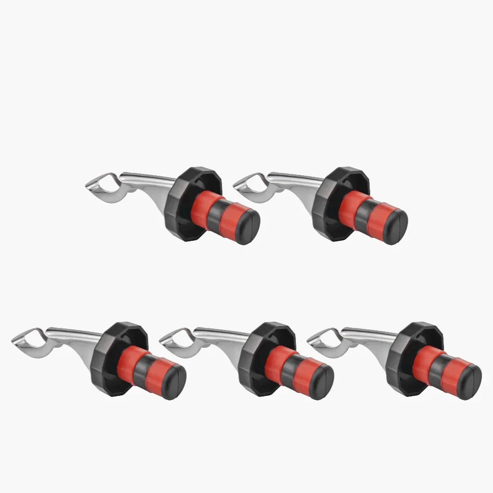 Press Vacuum Wine Bottle Stopper - Stainless Steel & Silicone Wine & Champagne Seal (1–10 Pack)