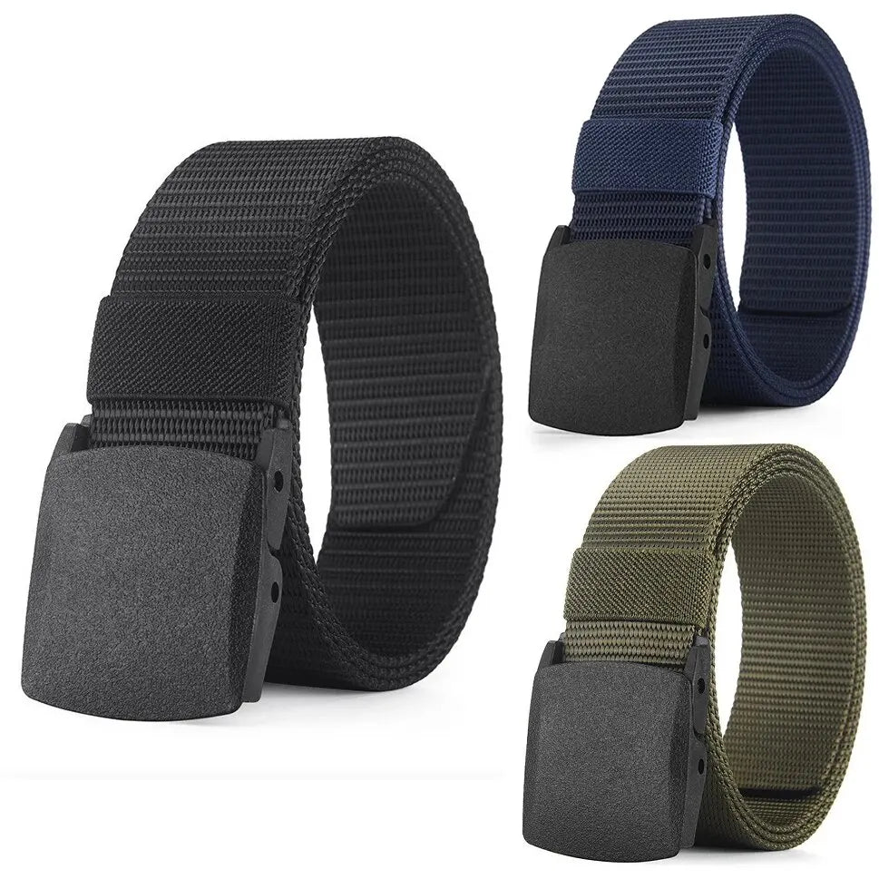 Metal-Free Canvas Tactical Belt 1.5 in (3.7 cm) Adjustable Unisex Belt for Jeans, Dress & Casual Wear