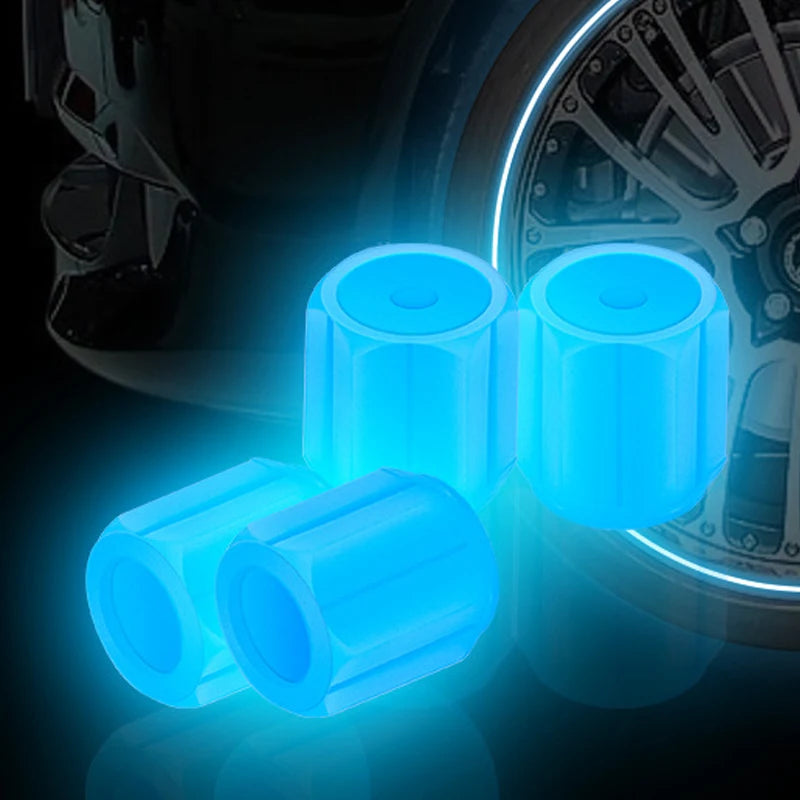 Luminous Tire Valve Caps - 6-Color LED Glowing Wheel Valve Caps for Car & Motorcycle (4/8/20-Pack)