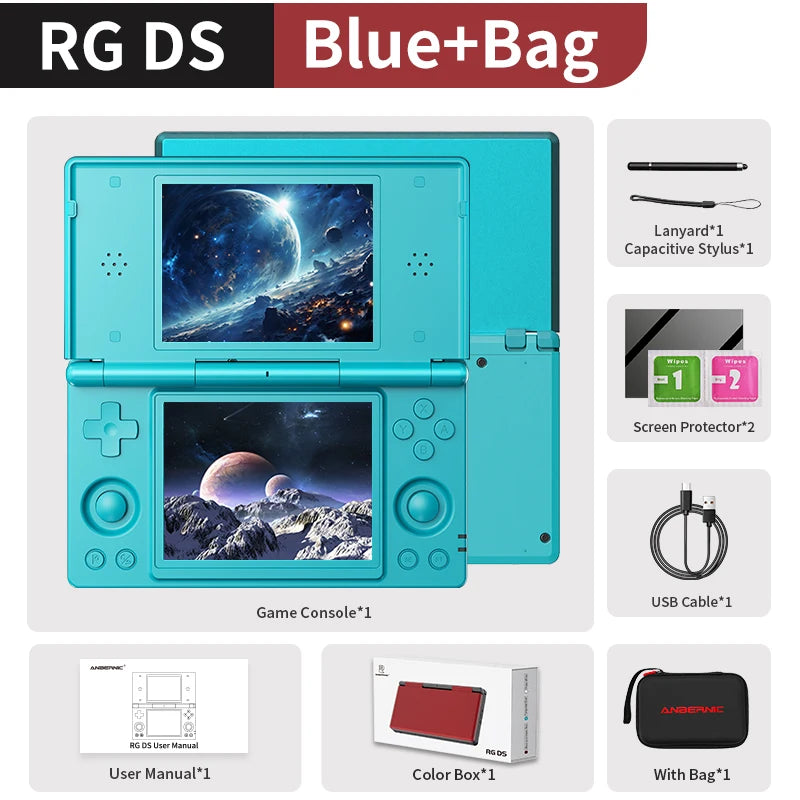 Dual-Screen Flip Handheld Game Console 4.0 in (10.16 cm) IPS Touchscreen — Android 14, 4000mAh, WiFi 2.4/5G & Bluetooth 4.2, TF up to 2TB