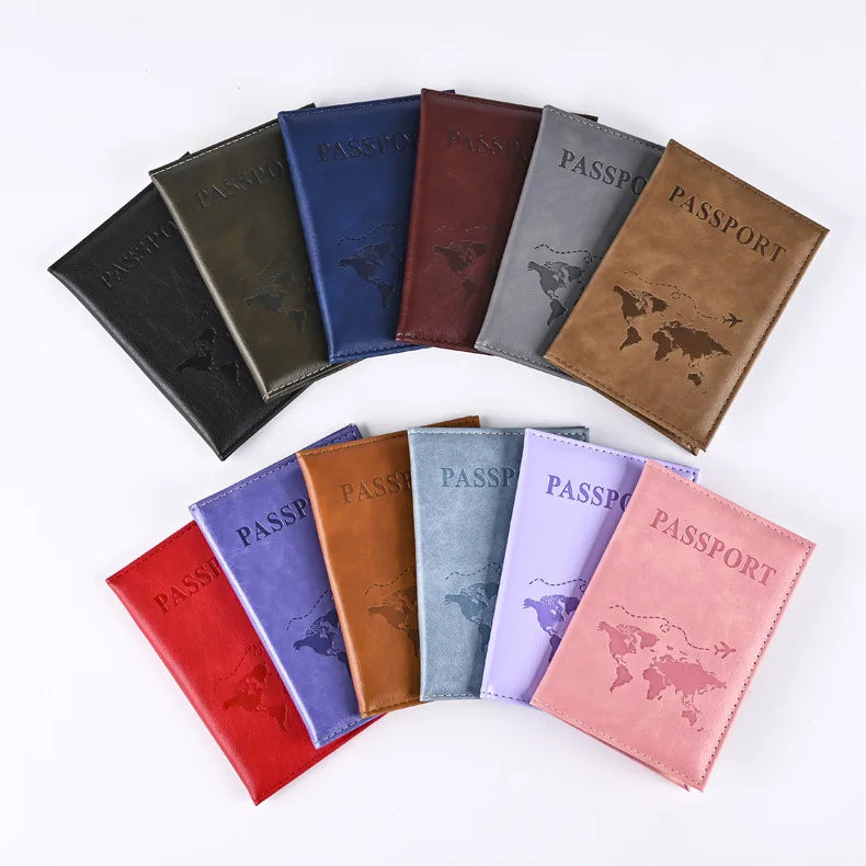 Colorful PU Passport Holder - Travel Passport Cover with ID & Card Slots