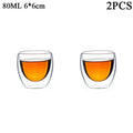 Double Wall Borosilicate Glass Tea Cups 80ml & 150ml, 2–18 Pc Clear Kung Fu Coffee & Milk Mugs