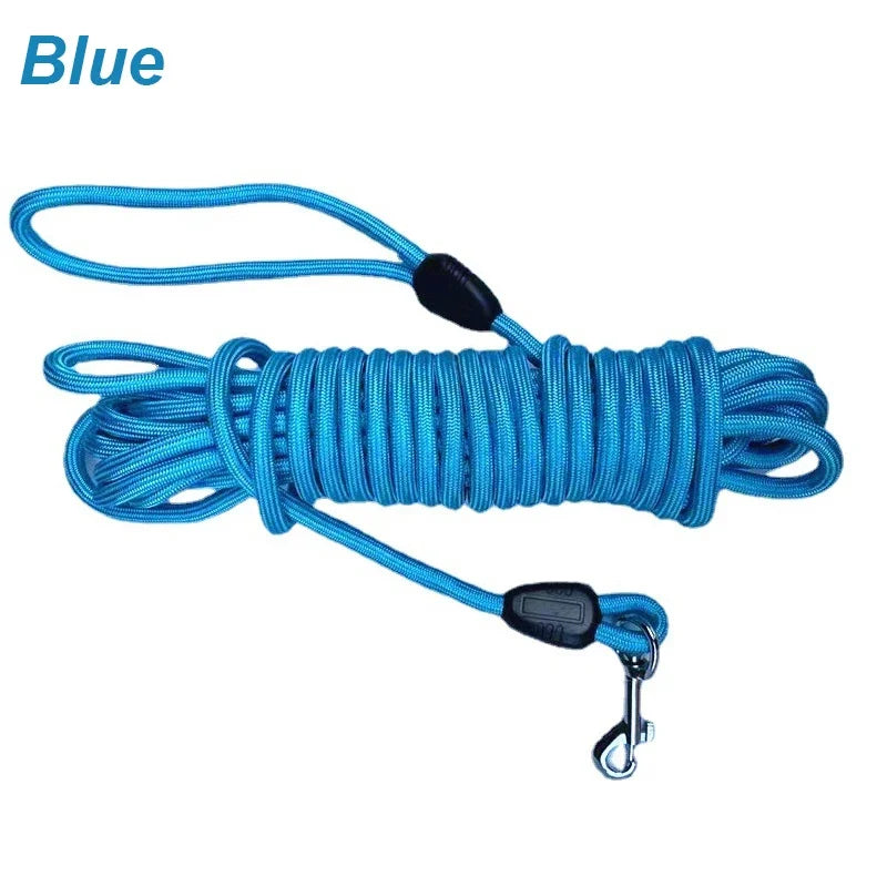 Heavy-Duty Nylon Dog Training Leash – 5m / 10m / 15m (16 / 33 / 49 ft) Long Recall & Agility Lead for Medium to Large Dogs