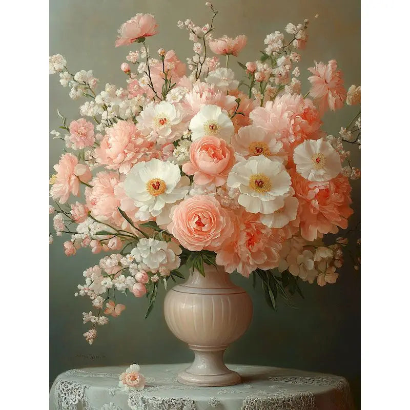 Floral Paint-by-Numbers Kit for Adults - 40 x 50 cm (15.7 x 19.7 in) Canvas DIY Wall Art Gift