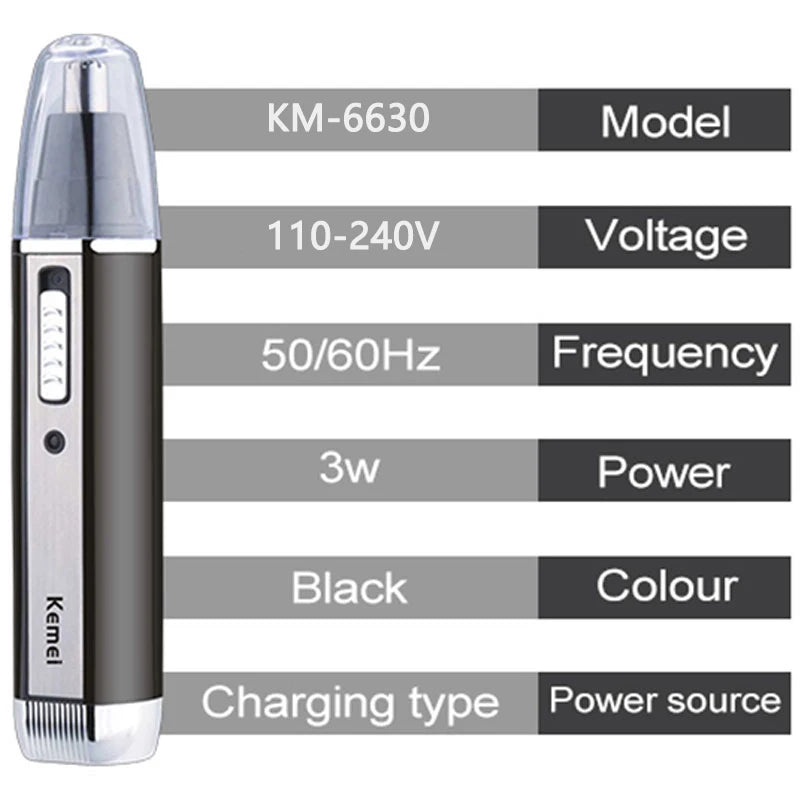 4-in-1 Rechargeable Nose & Ear Trimmer for Men and Women – Beard, Eyebrow & Body Grooming Kit