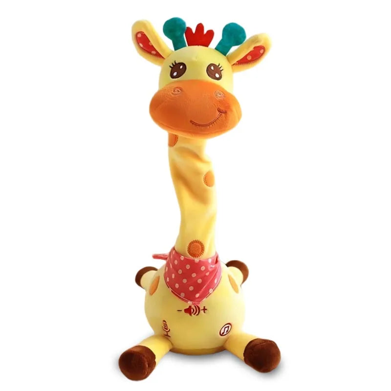 Dancing Talking Giraffe Plush Toy Repeats What You Say, 10 Songs, Adjustable Volume, Musical Glowing Light, 31–50 cm (12.2–19.7 in)