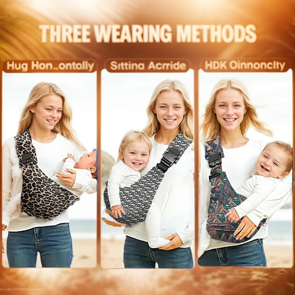 Adjustable Cotton Baby Carrier Sling – Padded Front & Side Infant Carrier, Lightweight Travel Wrap, Supports up to 44 lb (20 kg)