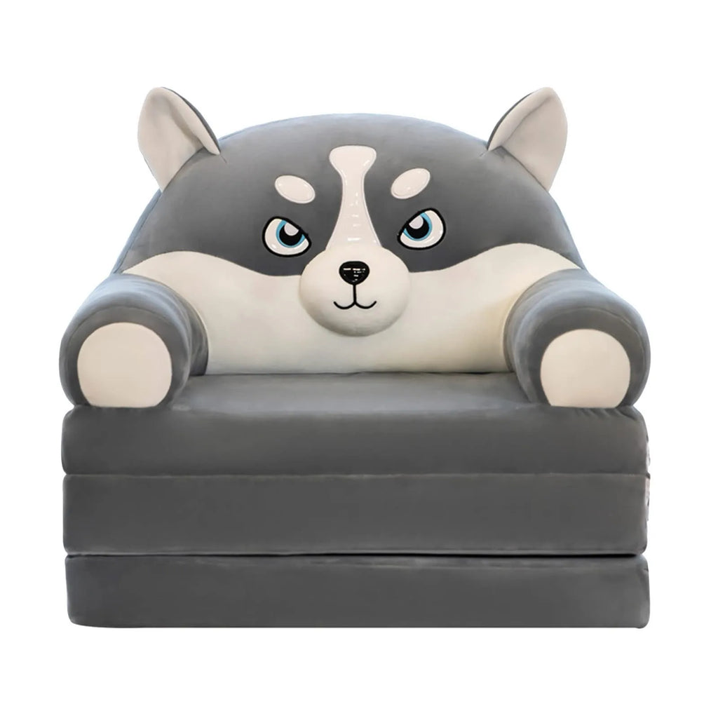 Plush Foldable Kids 2-in-1 Sofa Bed – Cartoon Flip-Open Armchair & Nap Lounger