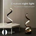LED Spiral Table Lamp - Modern USB Dimmable Desk & Bedroom Light with 3-Speed Push Button