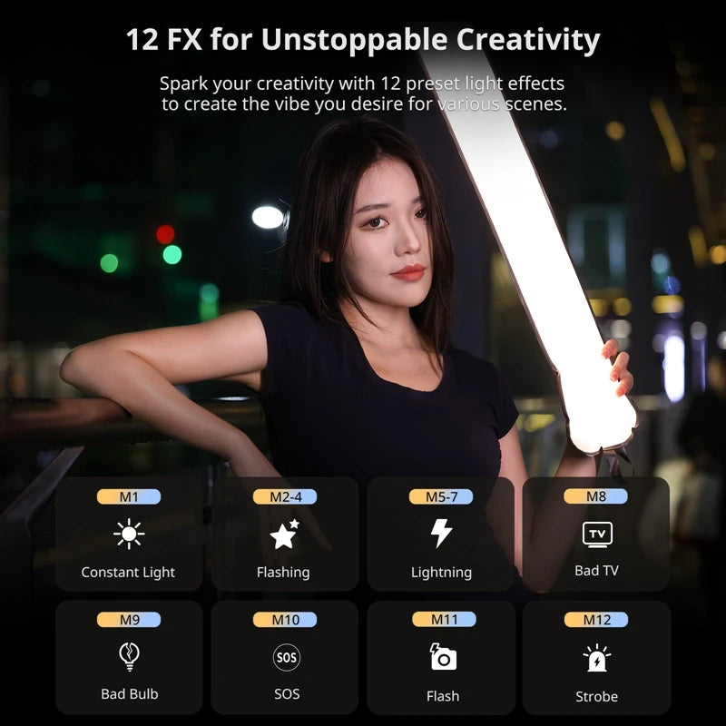 20W Portable Inflatable Air Tube Light Bi-Color 2700K–6500K TPU for Portrait Photography and Live Stream