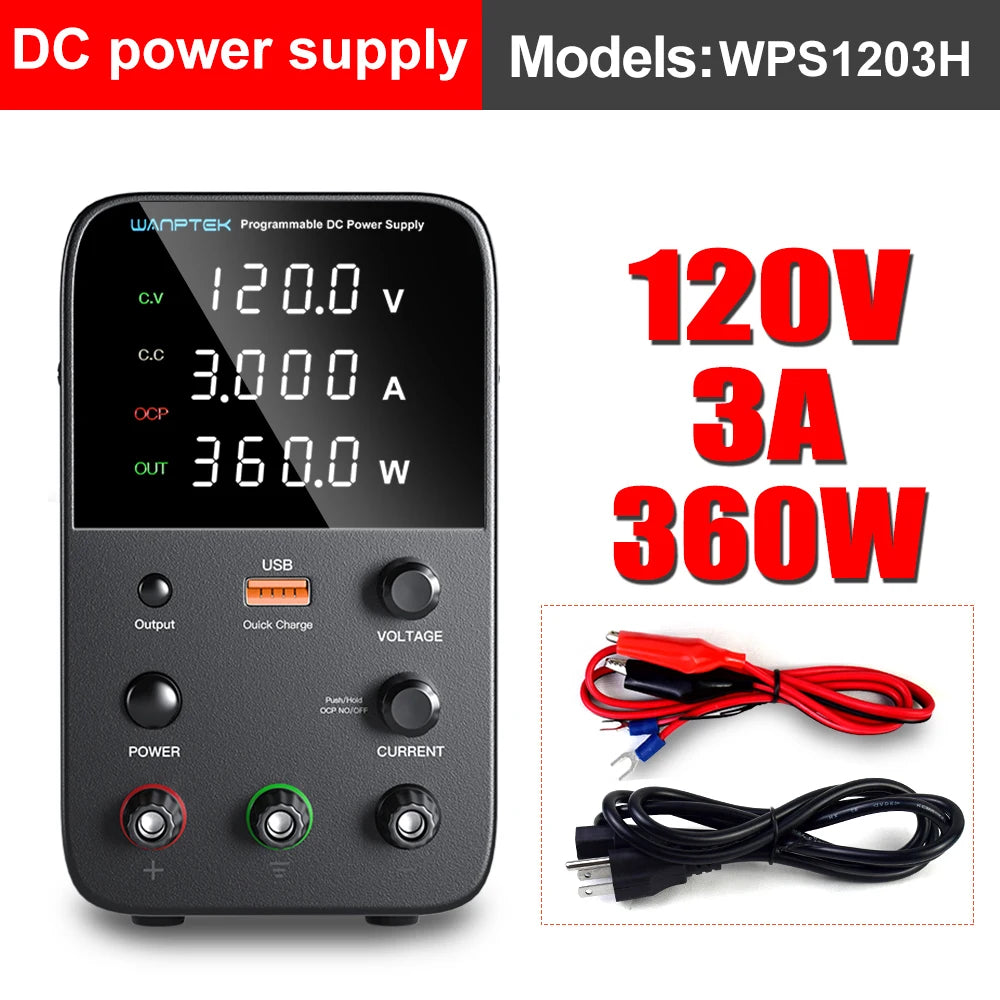 Adjustable DC Bench Power Supply 30V 10A Digital Display | 60V 5A & 120V 3A Options