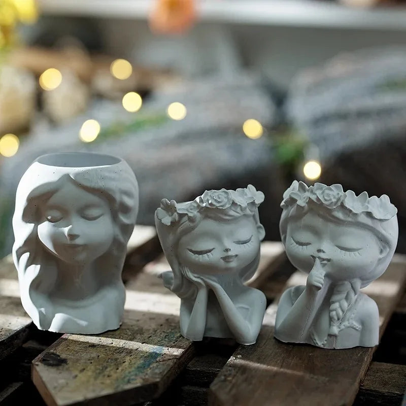 Pretty Girl Silicone Mold for Concrete, Resin & Plaster – Indoor Succulent Planter & Candle Holder