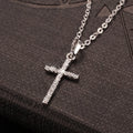 Zircon Cross Pendant Necklace – Rhinestone Hip Hop Pendant Chain, Unisex Fashion Jewelry