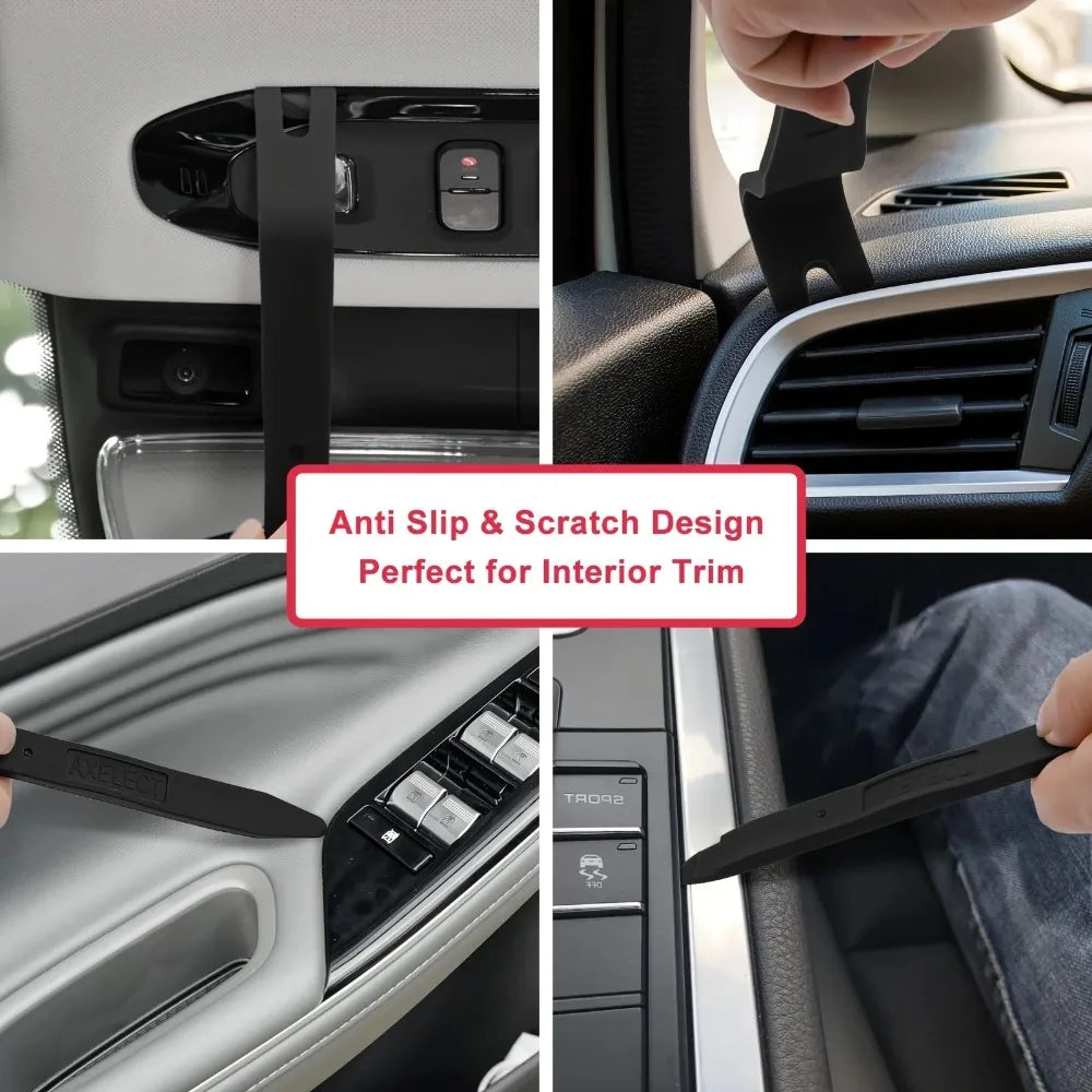 5-Piece Auto Trim Removal Tool Kit - No-Scratch Plastic Pry Tools for Interior Door Panels & Fastener Clips