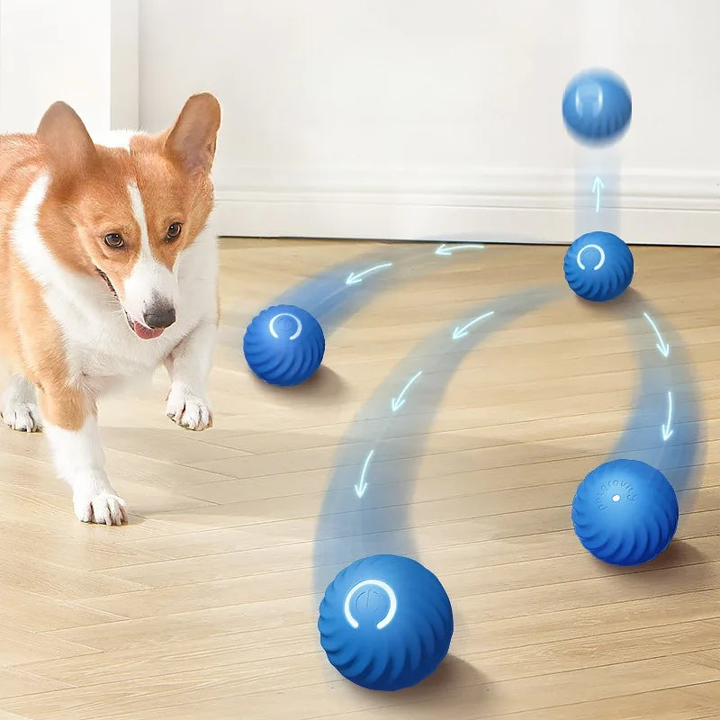USB Rechargeable Jumping and Rotating Dog Ball - Interactive Chew Toy for Puppies