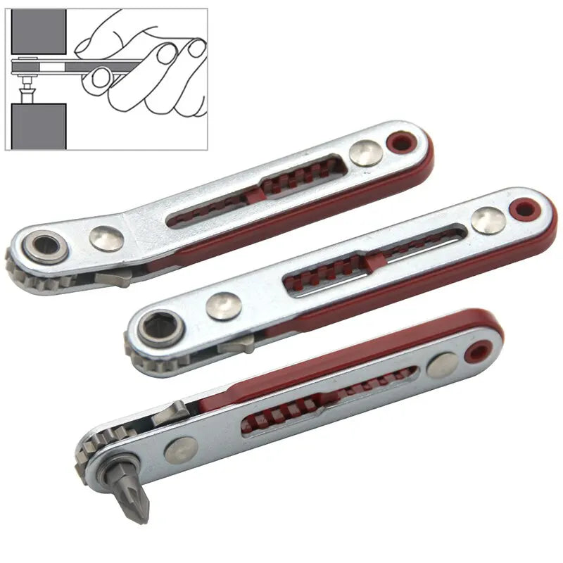 Bidirectional Ratchet Screwdriver Elbow – Multifunctional 4-in-1 Slotted & Phillips Wrench