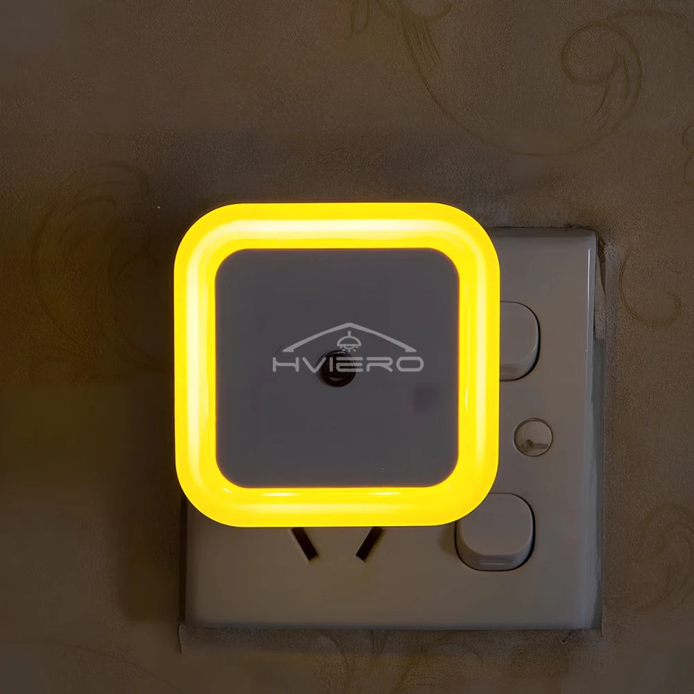 Mini Square LED Plug-In Night Light with Sensor – Soft Glow Night Lamp for Baby Room, Bedroom & Hallway (EU/US Plug)