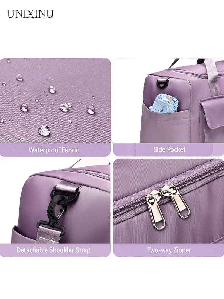 Carry-On Weekender Duffel Bag 35L – Travel Overnight Bag with Shoe Compartment and Wet/Dry Pocket for Women