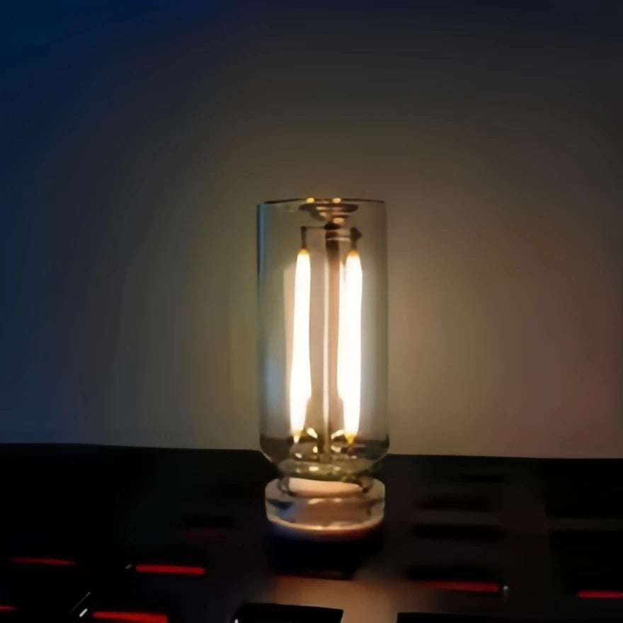 USB Touch LED Glass Night Light – Dimmable Ambient Lamp for Bedroom, Car & Camping