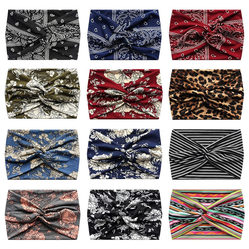 Extra Large Twisted Turban Headband for Women Wide Boho Yoga Workout Hair Band