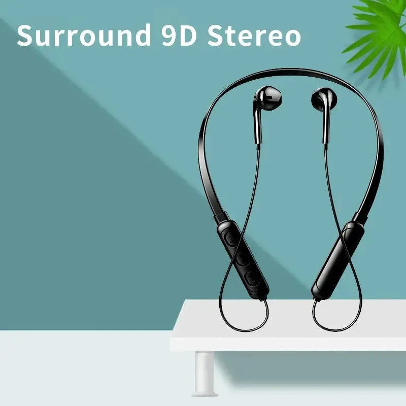 Wireless Neckband Bluetooth Headphones 9D Spatial Audio Noise Reduction Stereo Bluetooth 5.0 Sports Mic
