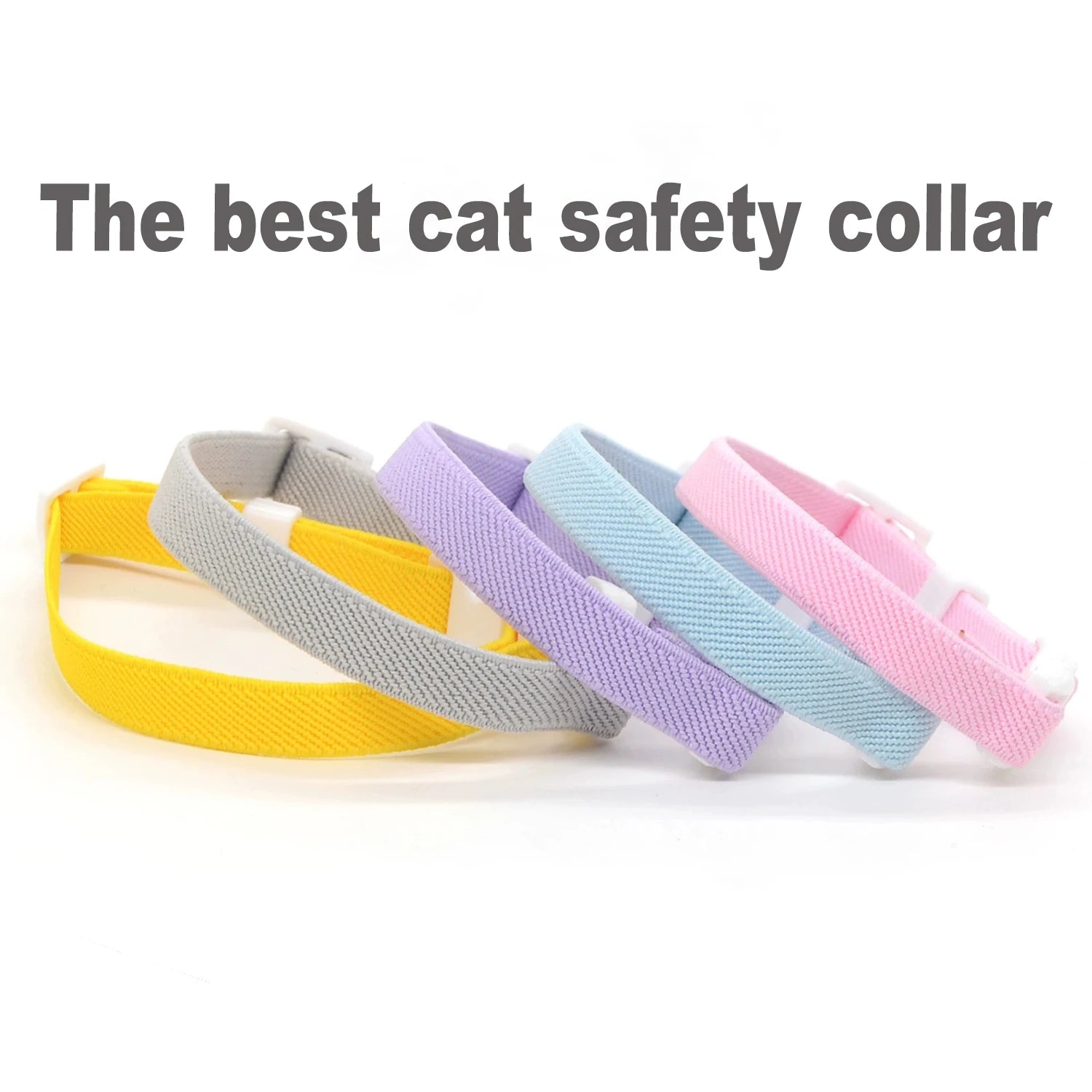 Elastic Safety Cat Collar with Bell - Lightweight Adjustable Collar for Kitten, Small/Medium/Large Cats & Puppies