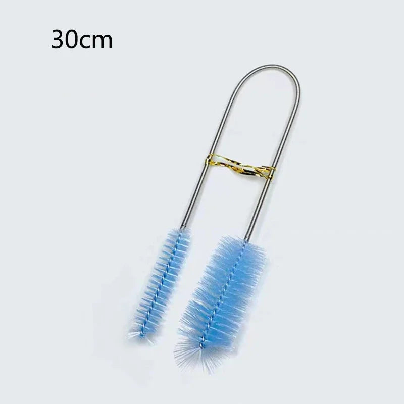 Aquarium Tube Cleaning Brush - Flexible Double-Ended Fish Tank Pipe Cleaner, Stainless Steel Handle with Nylon Bristles, Lengths 12/24/35/61/79 in (30/60/90/155/200 cm)