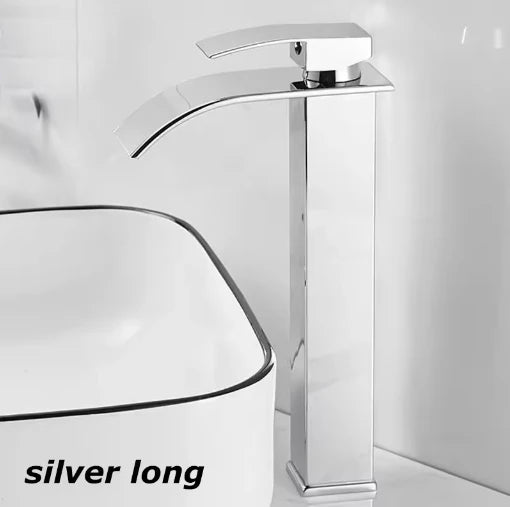 Stainless Steel Deck-Mounted Basin Faucet for Bathroom - Hot & Cold, Classic Style