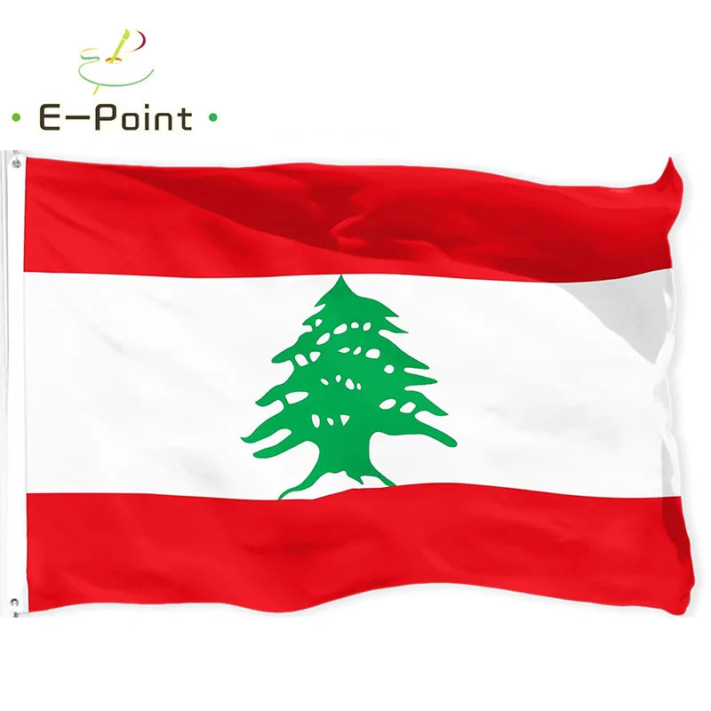 Lebanon National Flag Polyester Printed Banner 2x3 ft (60x90 cm) & 3x5 ft (90x150 cm) - Home, Office & Sports Decoration