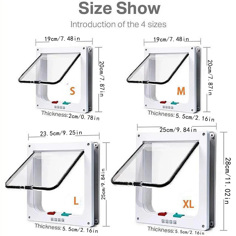 1-Pack Pet Door for Glass & Acrylic Panels — Two-Way Cat & Small Dog Flap
