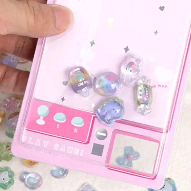 3D Jelly Cartoon Animal Stickers Candy Ghost & Rabbit Aesthetic for Phone Case, Diary & Stationery