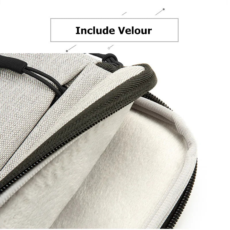 Waterproof Nylon Laptop Sleeve 11–16 Inch (11″–16″ / 28–41 cm) Velvet Lined Notebook Case with Multiple Pockets