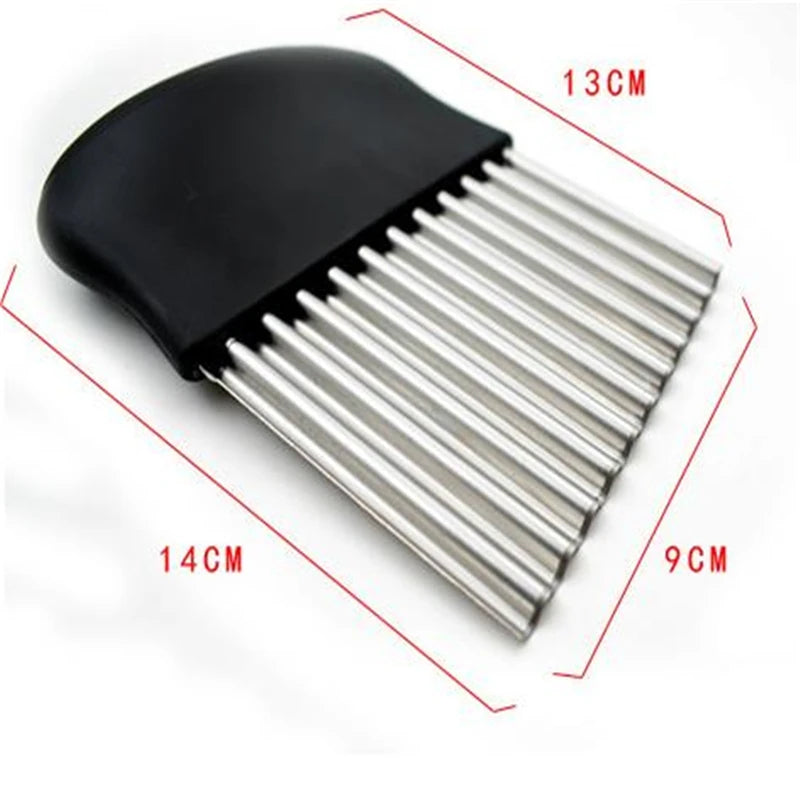 Crinkle Cut Potato Cutter Stainless Steel Wavy French Fry Maker Vegetable Slicer