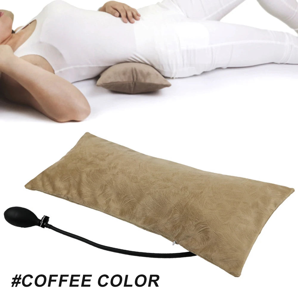 Inflatable Lumbar Support Pillow – Removable Washable Cover, Adjustable Air Cushion for Lower Back Pain Relief, Travel & Office