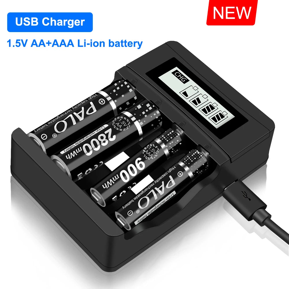 1.5V AA Rechargeable Li-ion Battery 3400mWh AA R6 Rechargeable Batteries (4-20 Pack) for Remote Control Toys
