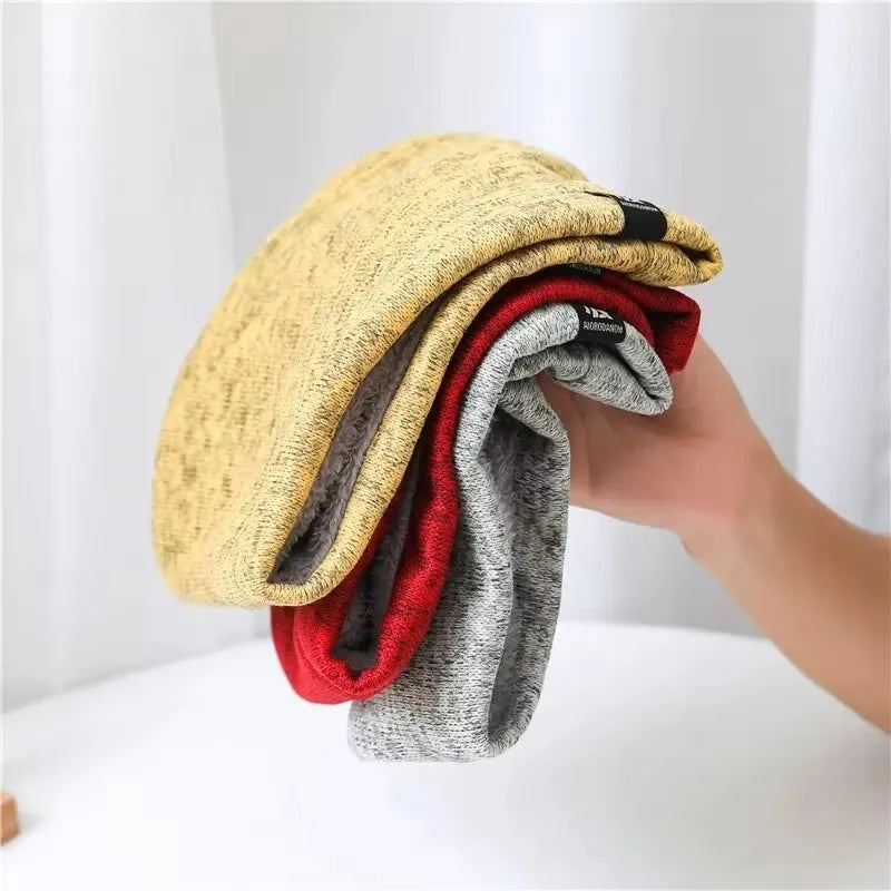 Unisex Cashmere-Like Plush Ring Scarf Knitted Snood Neck Warmer with Face Mask