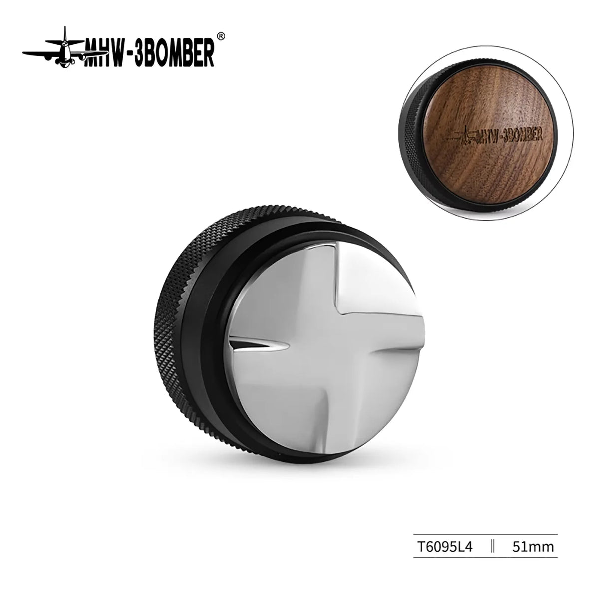 Espresso Tamper Dual-Spring 51 / 53.35 / 58.35 mm (2.01 / 2.10 / 2.30 in) Stainless Steel Threaded Base – Home Barista