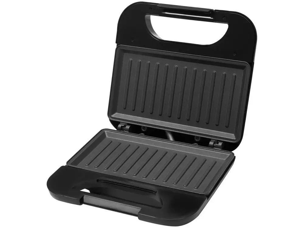 2-Slice Electric Sandwich Maker & Grill, Non-Stick Corrugated Plates, 750W 110V, Compact Black