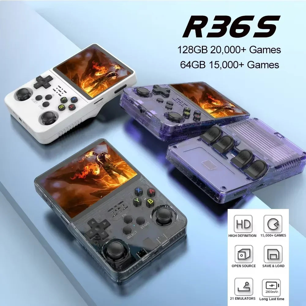 Retro Handheld Game Console 3.5-inch (8.9 cm) IPS — 15,000+ Games, 64/128GB Storage, Linux Pocket Player, 3000mAh Battery