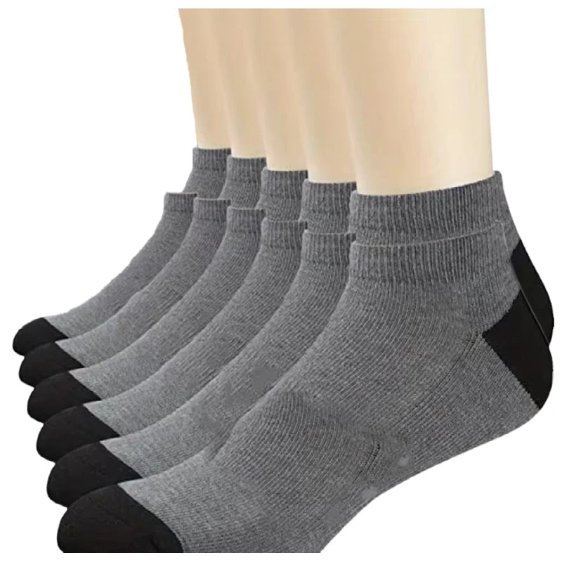 Men's Breathable Sports Crew Socks, 3/5/10 Pairs, Polyester-Cotton Anti-Odor Sweat-Absorbent