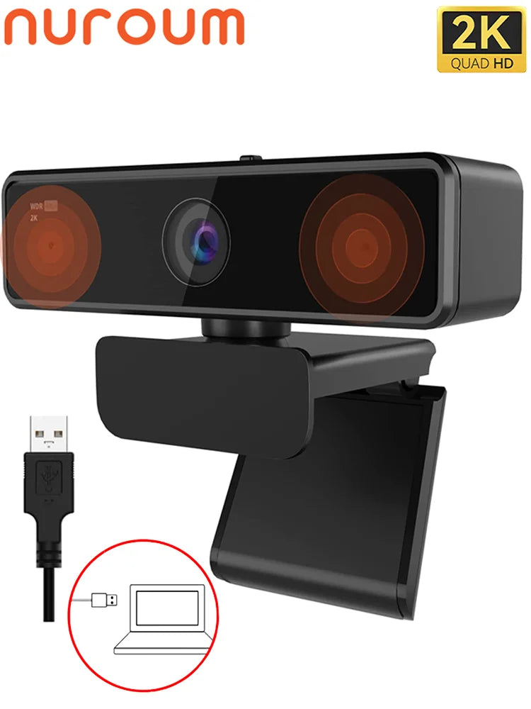 1080P FHD 60FPS Webcam with Microphone & Privacy Cover — 90° Wide-Angle USB Plug-and-Play for PC, Mac & Laptop