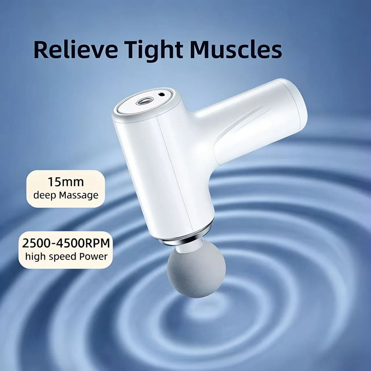 Portable Percussion Massage Gun — Full-Body Deep Tissue Massager with LED Display & 4 Interchangeable Heads
