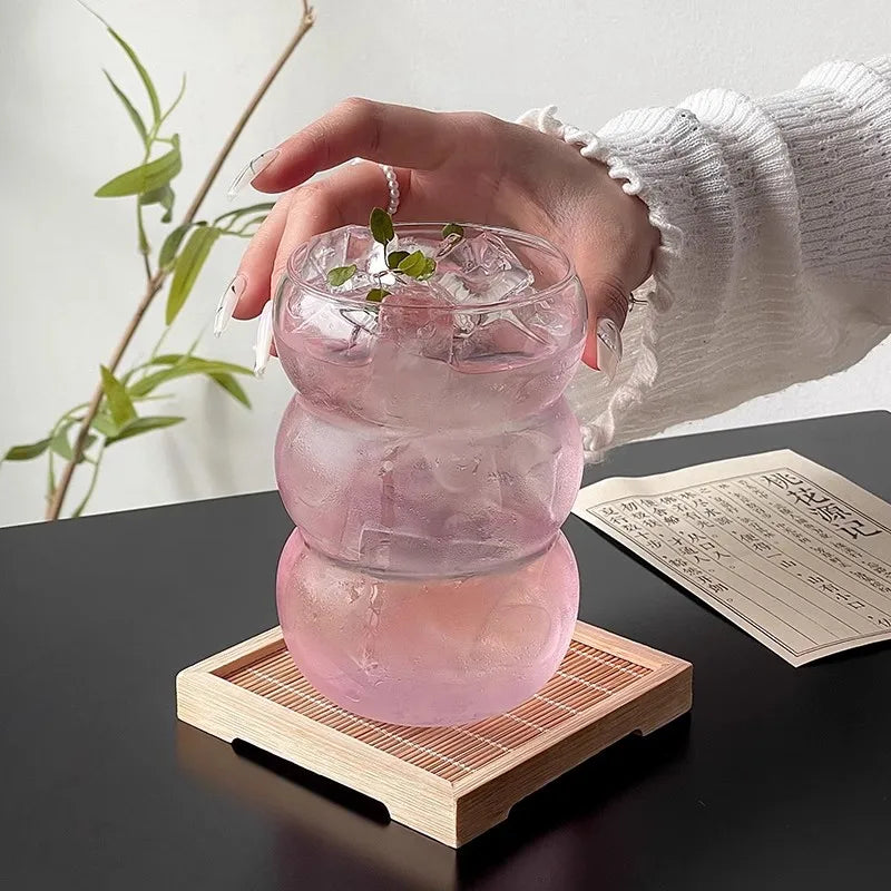 Transparent Glass Tumbler with Straw — 12 fl oz (350 ml) & 18.6 fl oz (550 ml) Cold Coffee, Juice & Cocktail Glass