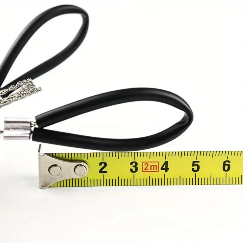 Portable Stainless Steel Wire Saw with Leather Finger Handles — Pocket Chain Saw for Camping, Hiking & Survival, 27.6 in (70 cm)
