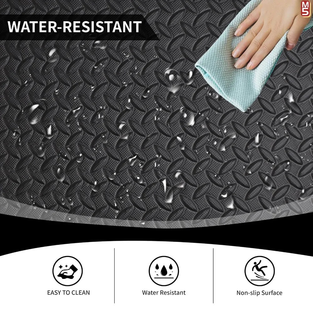EVA Foam Interlocking Puzzle Exercise Mat with Massage Acupressure Surface, Non-Slip Home Gym Floor Protector
