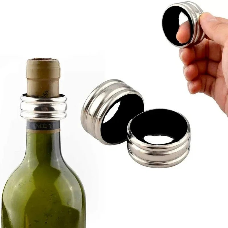 Stainless Steel Wine Bottle Drip Collar with Velvet Liner, 4 cm (1.57 in) Anti-Overflow Drip Catcher