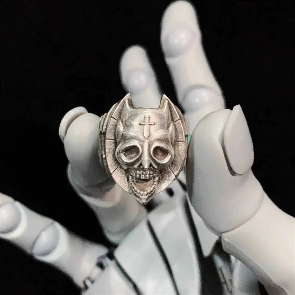 Adjustable Diamond Is Unbreakable Killer Queen Cosplay Ring - Gothic Skeleton Opening Ring for Halloween & Parties