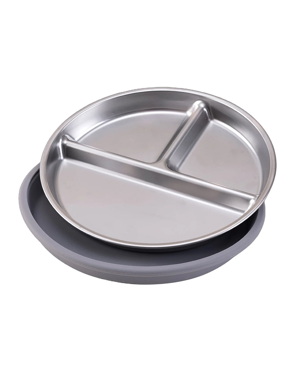 Stainless Steel Baby Plate with Detachable Suction Silicone Tray – Food-Grade Non-Slip Feeding Bowl for Infants & Toddlers