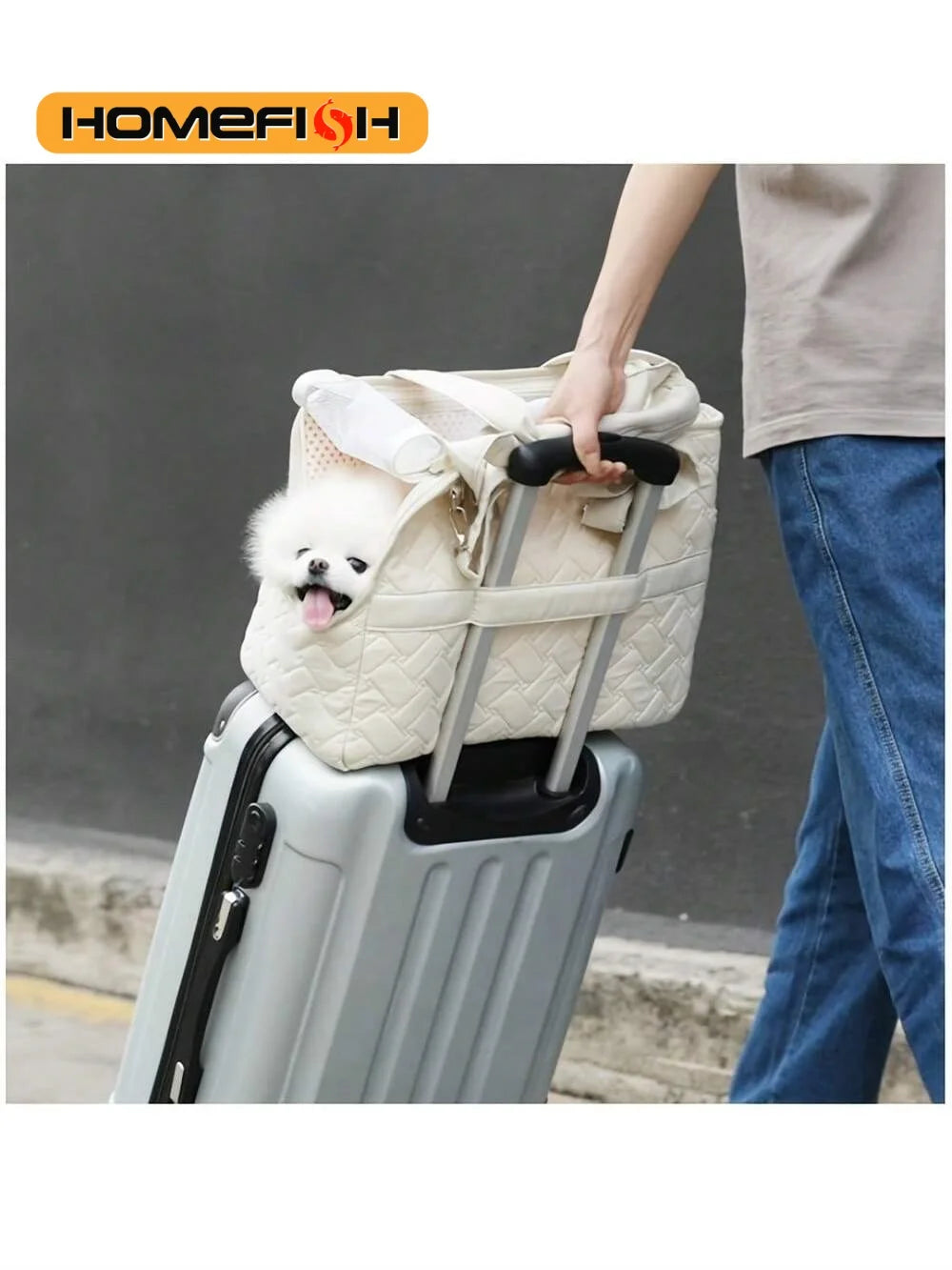 Breathable Canvas Pet Carrier Tote - Soft Sling for Small to Medium Dogs & Cats, Large Capacity Travel Bag