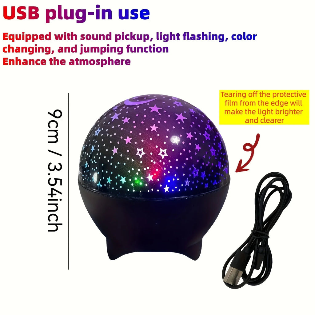 Starry Sky Projector Night Light with Moon Effect 360° Rotating LED Atmosphere Lamp for Kids Bedroom, Party & Birthday Gift